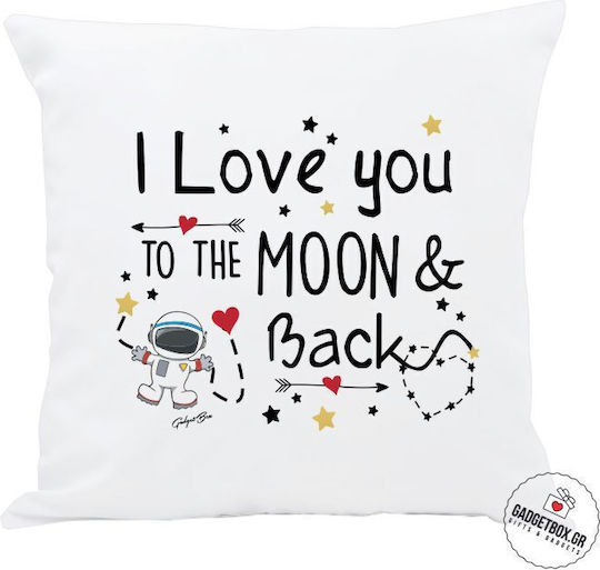 I-Total Μαξιλάρι I Love You To The Moon And Back Λευκό 30x30εκ.