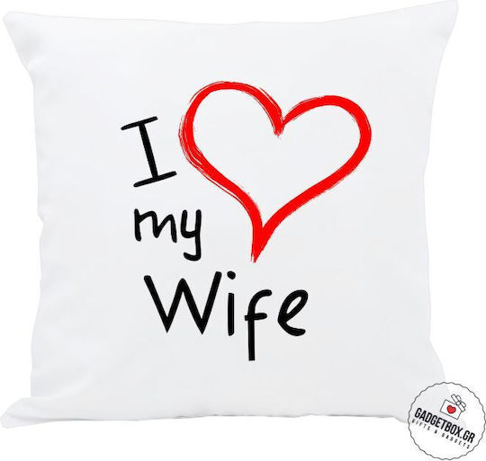 I-Total Sofa-Kissen I Love My Wife Weiß 30x30cm