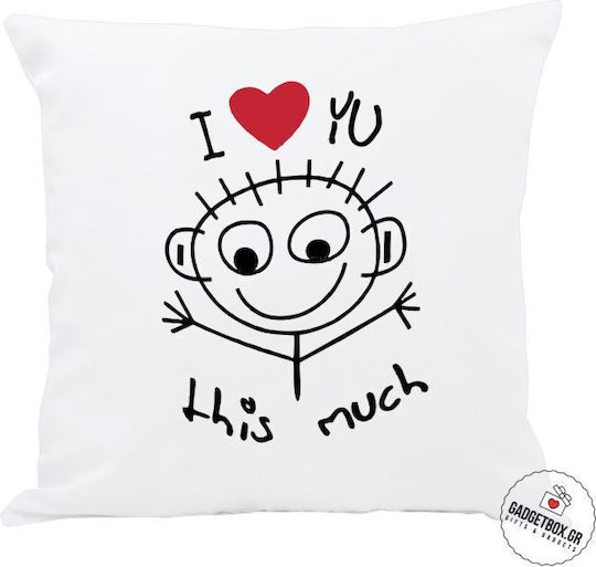 I-Total Perna De Canapea I Love You This Much Alb 30x30cm