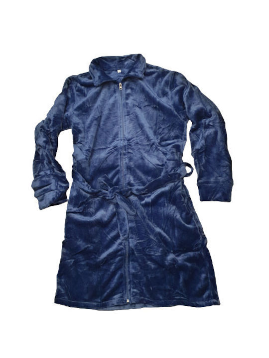 Cool Winter Women's Fleece Robe Blue