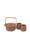Atmosphera Teekanne mit Tasse Keramik Orange 500ml