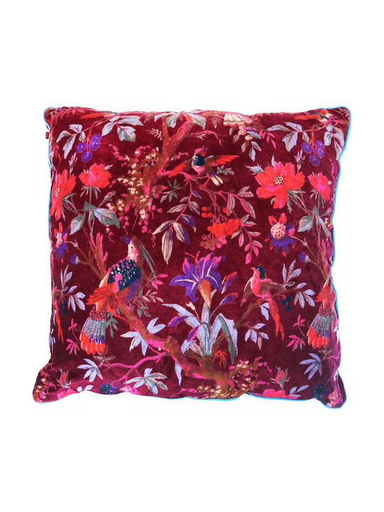Interni Oggi Sofa-Kissen aus Samt Bordeaux 60x60cm
