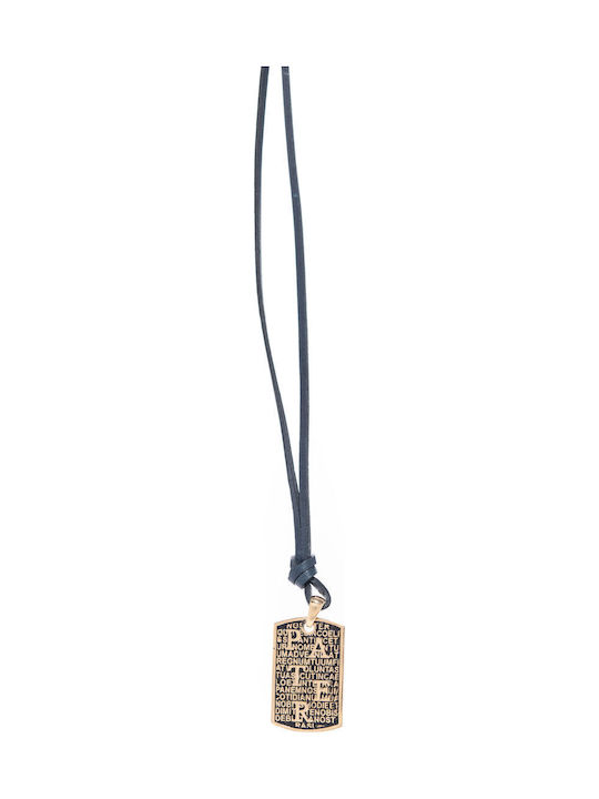Agios Charm aus Vergoldet Silber Blauer Kord