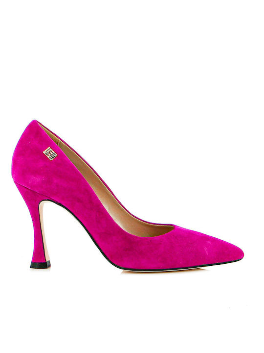 Leder Pumps mit Stiletto Fuchsie