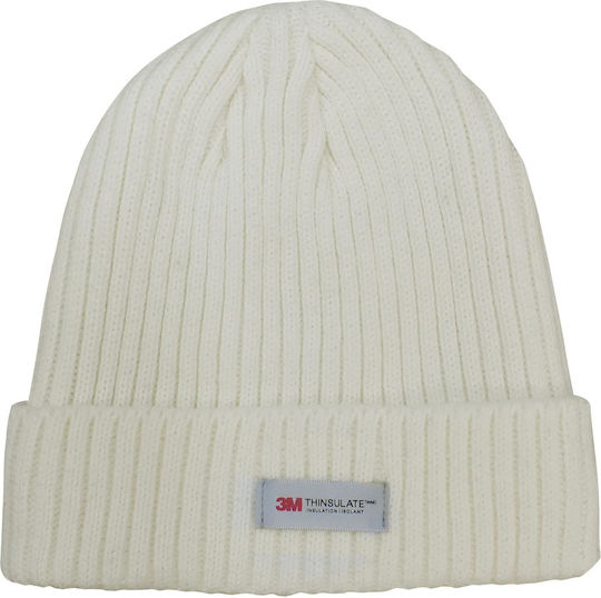 Beanie Unisex Σκούφος Πλεκτός σε Μπεζ χρώμα