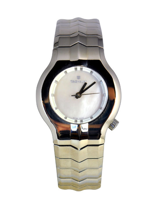 TAG Heuer Ανδρικό Ρολόι Μπαταρίας με Ασημί Μεταλλικό Μπρασελέ