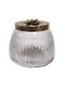 Karvounis Glass Sweet Jar with Lid Gold 15.5x15.5x15.5cm