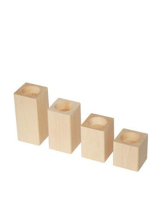 Dreweks Candle Holder Wooden 13x6x6cm 1pcs