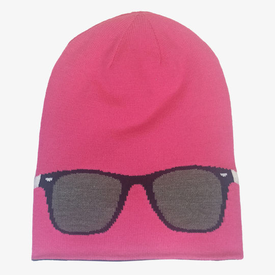 Beanie Unisex Beanie Gestrickt in Fuchsie Farbe