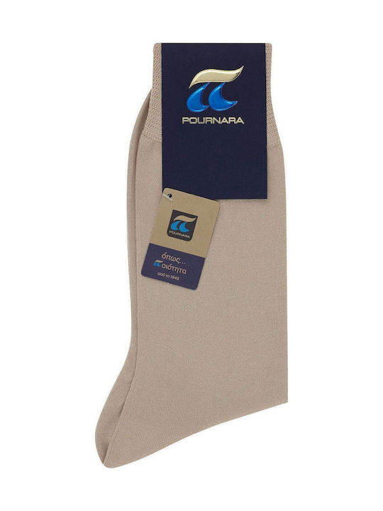 Pournara Men's Light Beige Socks