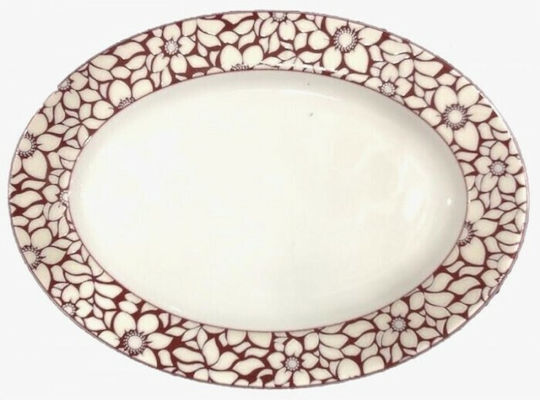 AB Servierplatte Oval aus Porzellan Weiß 37x26cm 1Stück