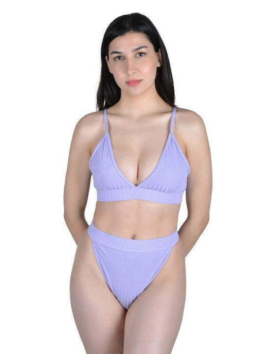 Set Bikini Brazil Ψηλόμεσο Λιλά