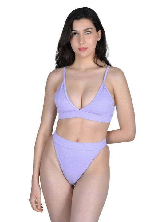 Set Bikini Brazil Ψηλόμεσο Λιλά