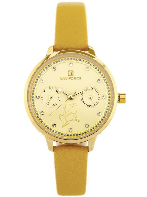 Naviforce Watch with Leather Strap Gold NF5003 Skroutz.cy