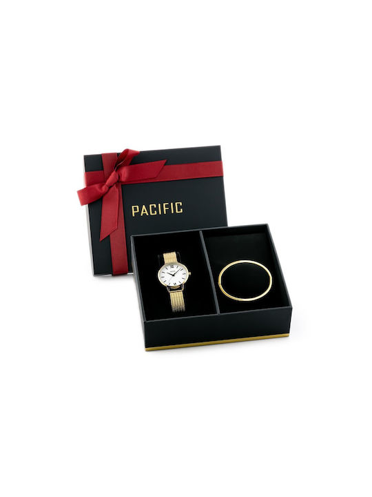 Pacific Uhr mit Gold / Gold Metallarmband