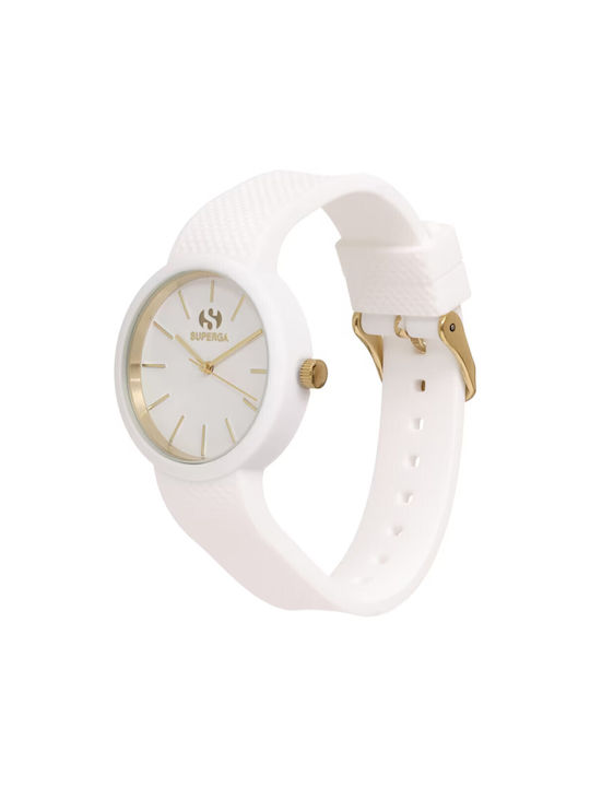 Superga Watch with White Rubber Strap