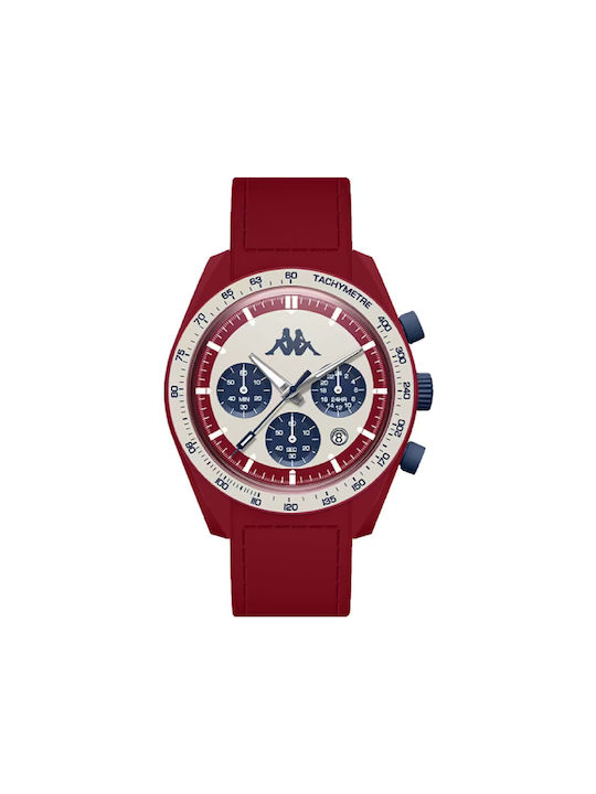 Kappa Watch with Red Rubber Strap