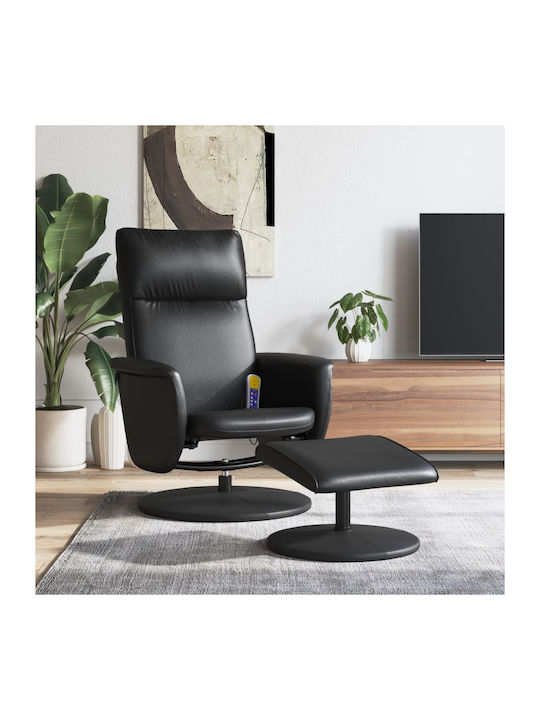 Relax Sessel Friseurwaschbecken mit Fußhocker aus Kunstleder Black 49x31x36.5cm