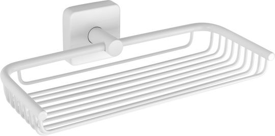 Kapitan Montat pe perete Raft Baie Inox 23x14x5.5cm Albă