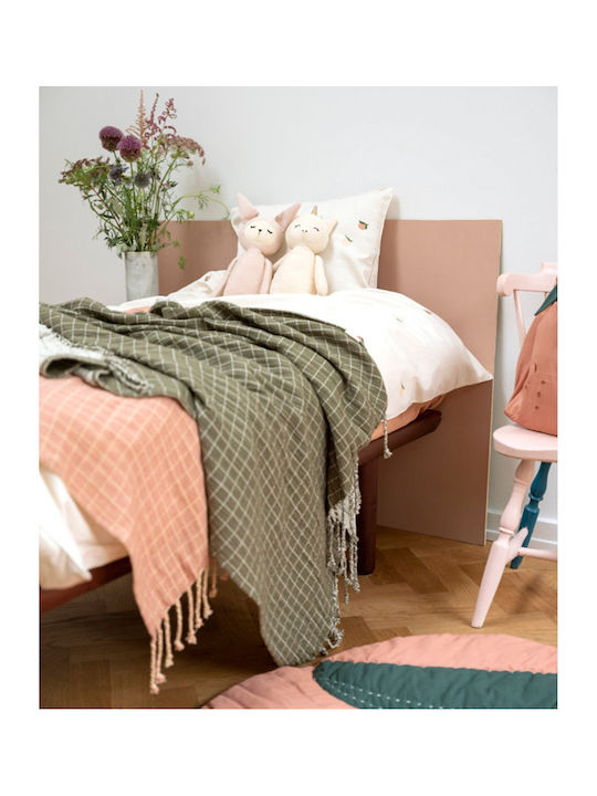 Одеяло Детски пелени за пелени Grid Каки Olive 80x110см.