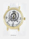 Juicy Couture Γυναικείο Ρολόι Μπαταρίας με Λευκό Δερμάτινο Λουράκι