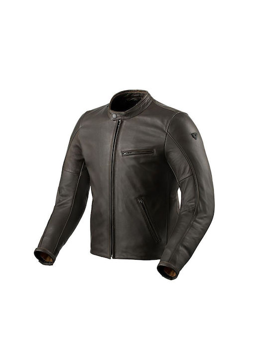 Rev'IT Rino Men's Motorcycle Jacket Leather 4 Seasons Brown