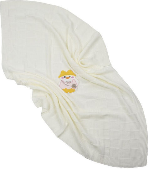 Kamtex Baby Κουβέρτα Αγκαλιάς & Λίκνου Πλεκτή Ροζ με Ζωάκι 80x100εκ.
