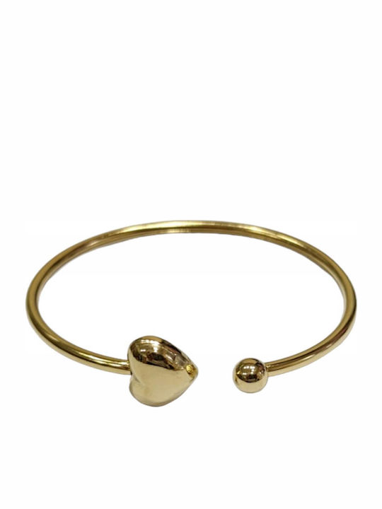 Tatu Moyo Women's Bracelet Handcuffs with design Heart made of Steel Gold Plated
