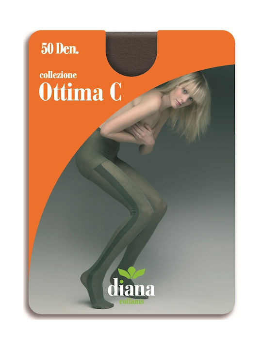 Diana Women's Pantyhose Opaque 50 Den Ladi Striped