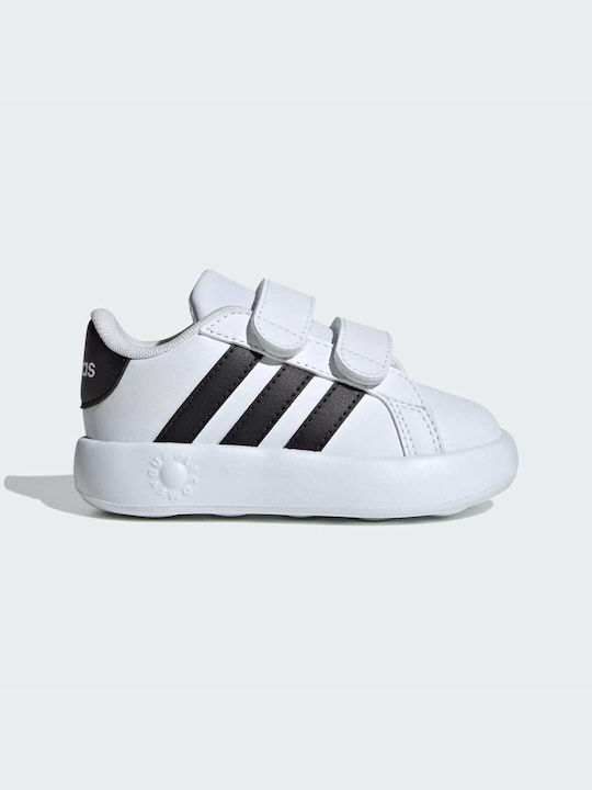 Adidas Kinder-Sneaker Grand Court 2.0 mit Klettverschluss Cloud White / Core Black