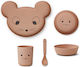 Liewood Liewood Baby & Kids Feeding Set Mouse Made of Plastic Brown 4 Pieces