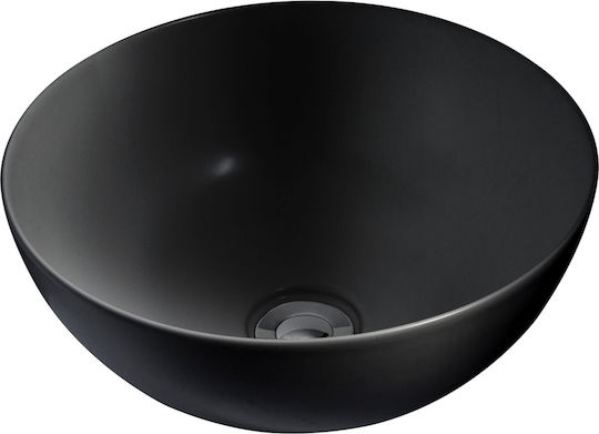 Vinci Face Slim Countertop Sink Porcelain 28x28cm Black Mat