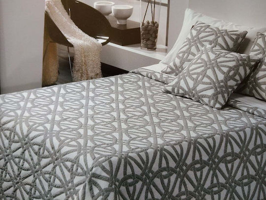 Manterol Casa Luxe Κουβερλί Υπέρδιπλο από Βαμβάκι & Πολυεστέρα Γκρι 235x270cm