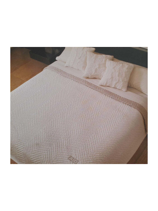 Manterol Casa Coverlet Queen Size from Cotton & Polyester Ecru 250x270cm