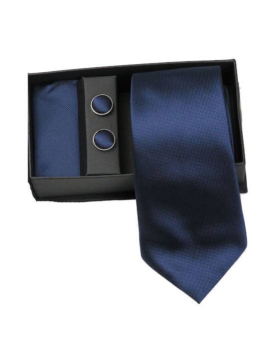 Privato Men's Tie Set Monochrome in Blue Color