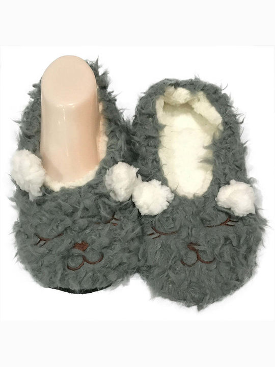 Ustyle Winter Women's Slippers in Gray color