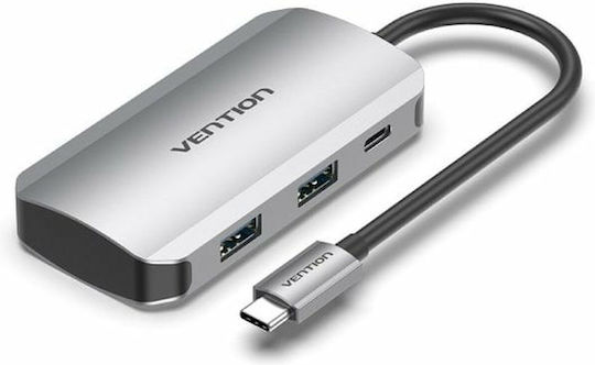 Vention Hub 3 Porturi USB 3.0 Cu Conectare USB-C Argintiu