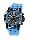 TW Steel Herrenuhr Chronograph Batterie mit Blau Kautschukarmband
