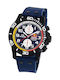 TW Steel Herrenuhr 44mm Chronograph Batterie mit Blau Kautschukarmband