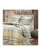 Lino Home Duvet Cover Set Cotton Satin Queen with 2 Pillowcases 220x240 Netz Beige