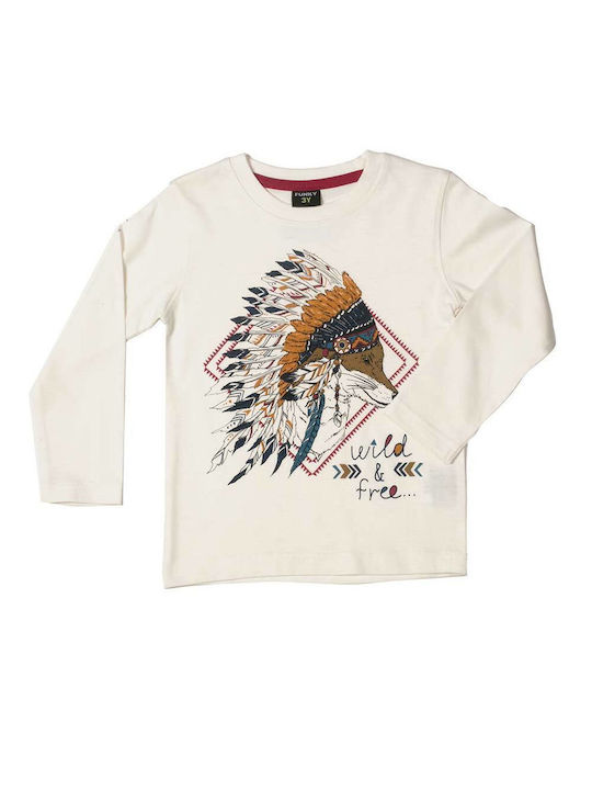 Funky Kids Blouse Long Sleeve White