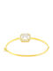 Fa Cad'oro Damen Armband Handschellen aus Gold 14K mit Zirkon