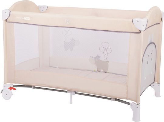 FreeOn Balloon Laufstall mit Matratze Beige 125x65cm