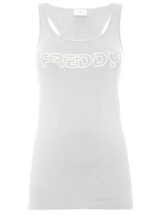 Freddy Femeie Sport Bumbac Bluză Fără mâneci ''White''