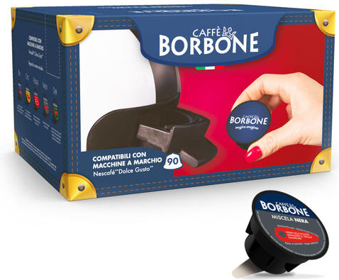 Caffe Borbone Capsules Espresso Borbone Nera Compatible with Machine Dolce Gusto 90caps,tobolek