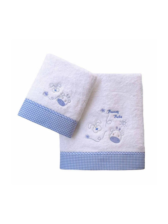 Bunny Bebe Set de prosoape pentru copii 2pcs Siel -22