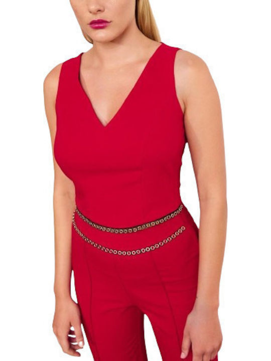 Emporio Grama Women's Blouse Sleeveless with V ...