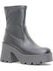 Leder Stiefeletten Damen Schwarz