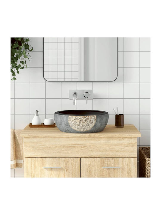 vidaXL Vessel Sink Ceramic 41x41x14cm Black and Brown