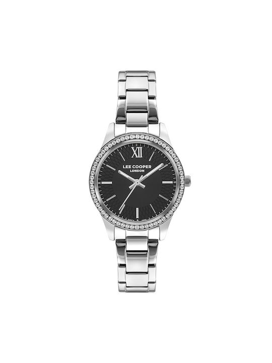 Lee Cooper Crystals Uhr mit Silber Metallarmband